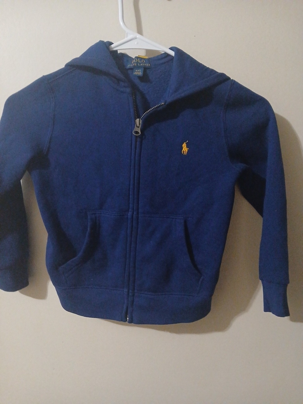 Polo by Ralph Lauren Navy Zip Hoodie with Yellow Pony